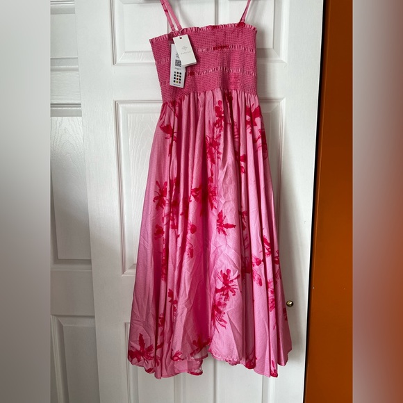 Rareism Flared Tube Dress - Ariana Pink, Fully Lined, Pockets, Removable Straps - Picture 3 of 13